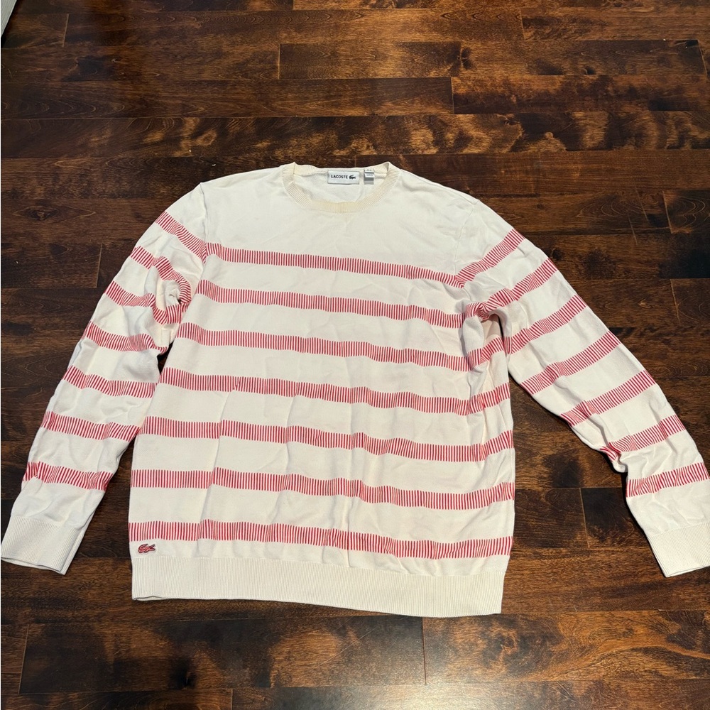 Lacoste Striped Sweater in Red and White